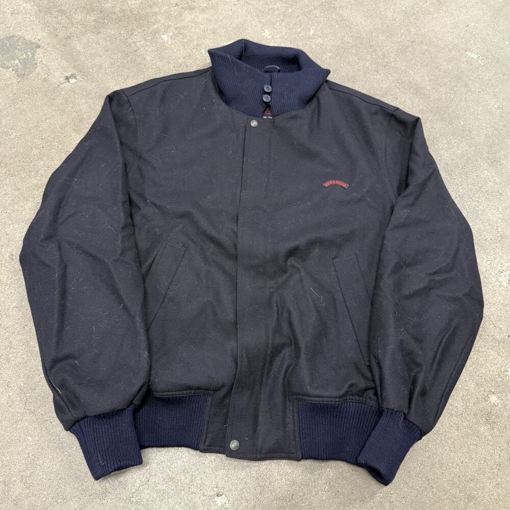 Paul & Shark Yachting Wool Laine Blend Collared Bomber Jacket Navy Men's Large